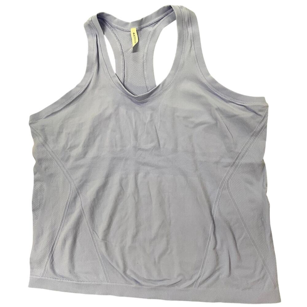 Women's Athleta Momentum 1X Fitted Lilac Racer Back Tank Hip Length XT2 Tech